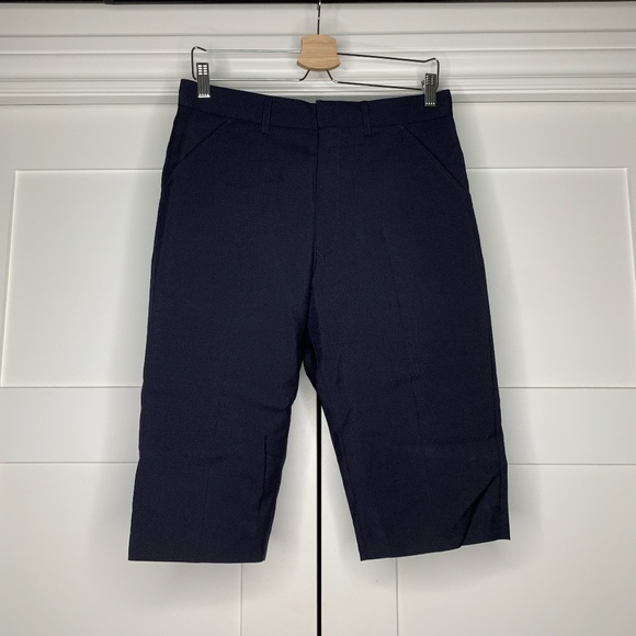 Junya Watanabe Tailored Navy Pleated Shorts - Picture 1 of 5
